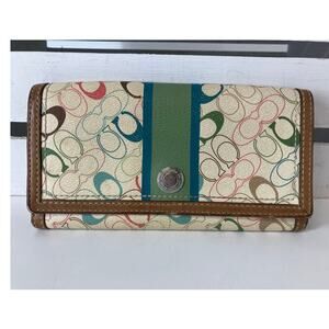 COACH SIGNATURE MULTI COLOR SIGNATURE LEATHER WALLET